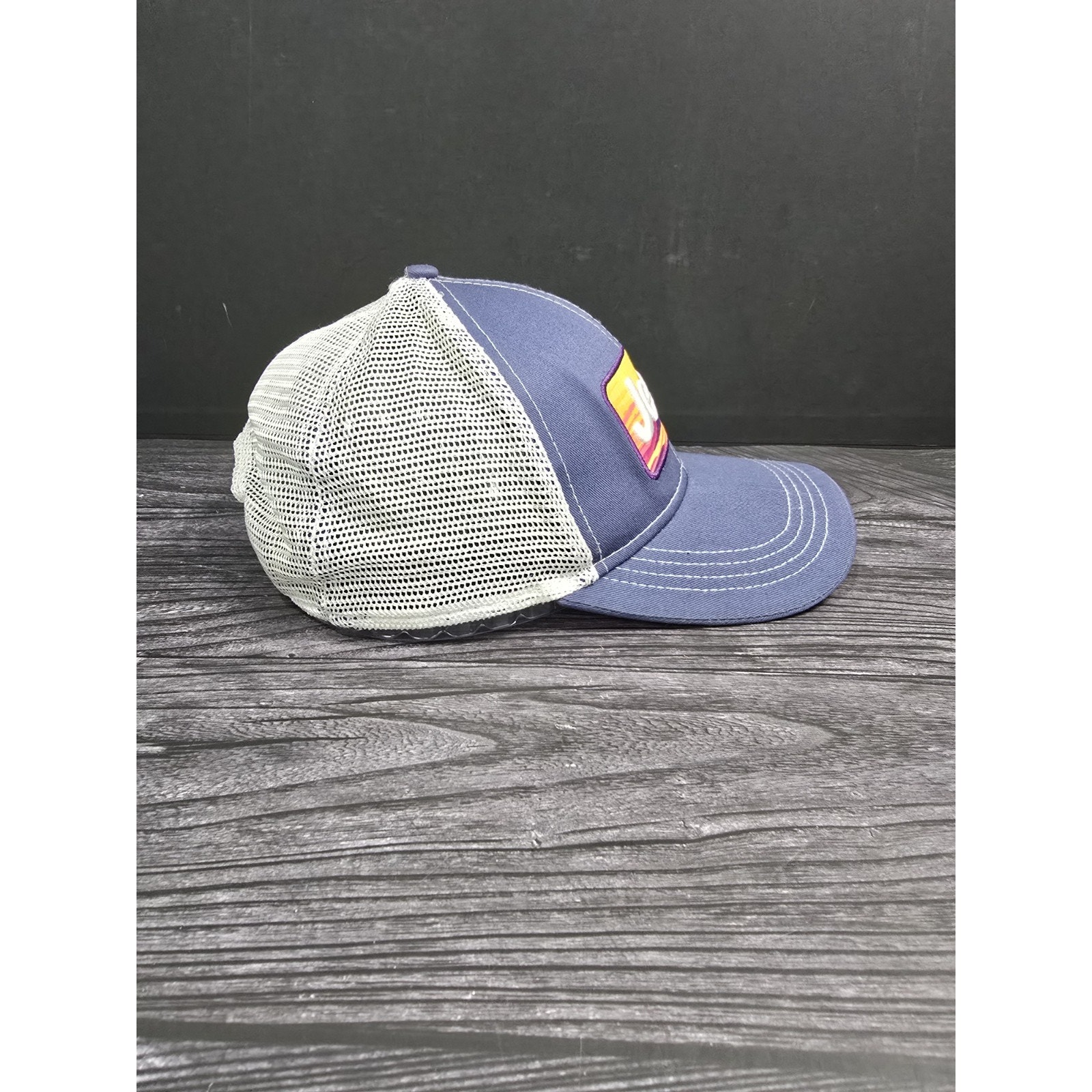 Jeep Jedco Trucker Hat Mesh Snapback Cap Blue Purple Sunset Patch Graphic Osfm — image 4 of 6